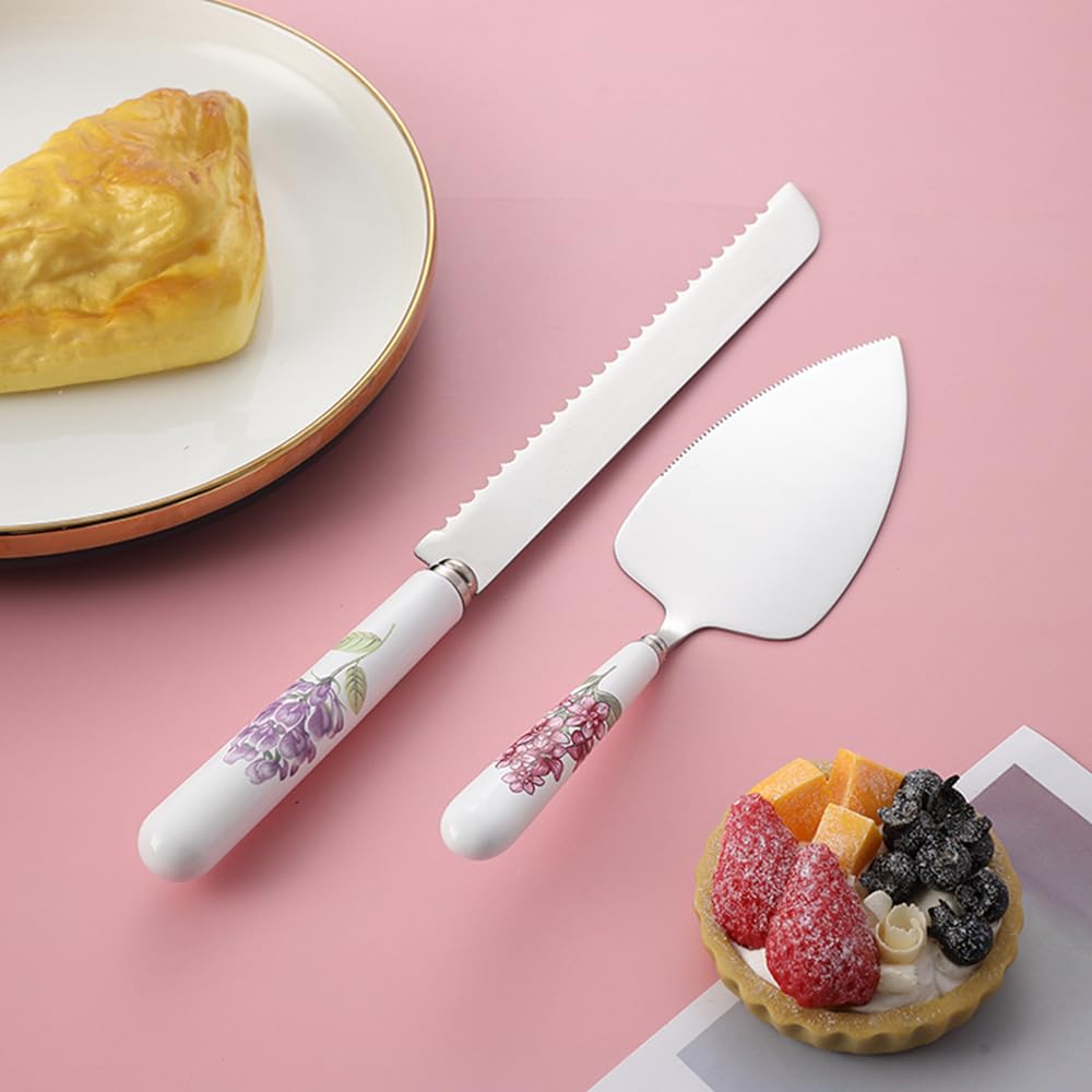 Flatware Silverware Set 2 Piece Pizza Knife Set Stainless Steel Knife Spatula Wedding Gift Cutlery Set Cake Spatula