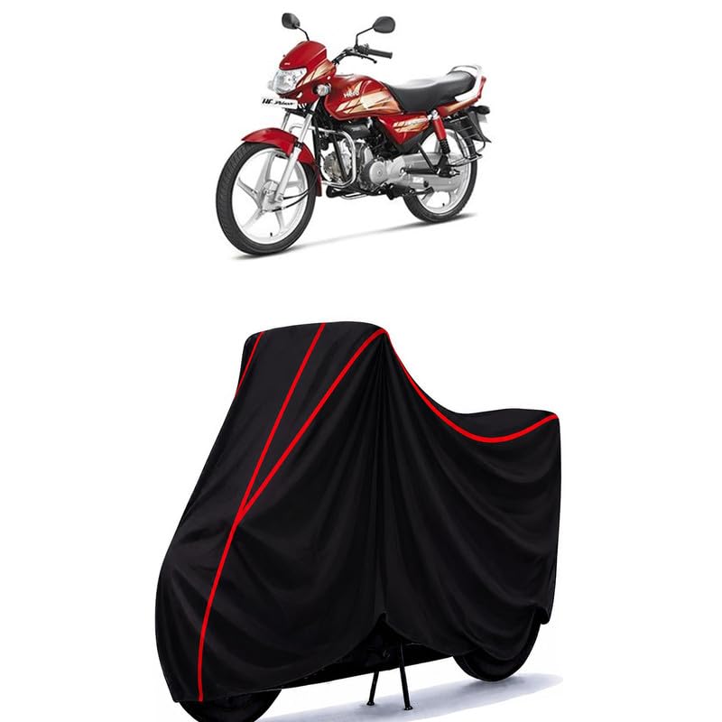 Image of Hero CD Deluxe Water Resistant Bike Cover for All Motorcycles & Rain | Heavy Duty Taffeta Fabric | UV Protection, Dustproof, Scratchproof | All Weather Two Wheeler Body Cover with Elastic Bottom