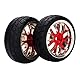 BQLZR RC 1:10 On-Road-Rennwagen Y-Form Red Plating Wheel 4er Pack
