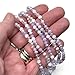 XL Pale Pastels Faceted Glass Bead Anklet on Elastic, Handmade Pink Lilac White Blue Design : Plus Size Extra Large 12 inches, 4mm Beads in Pretty Summer Colours