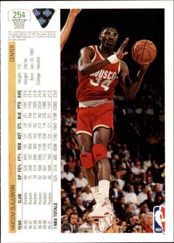 Amazon.com: 1991-92 Upper Deck #254 Hakeem Olajuwon NBA Basketball