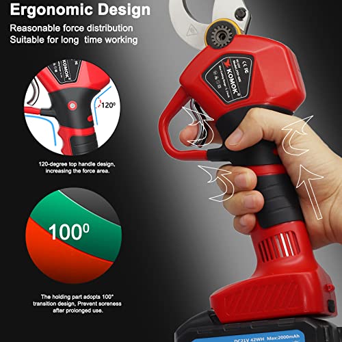 KOMOK Electric Pruning Shears, Professional Cordless Pruning Shears