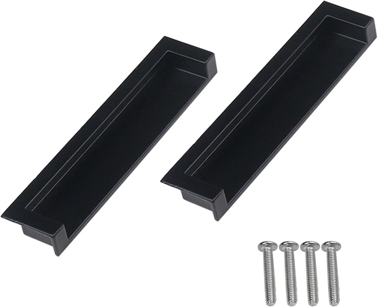BPSJKET Tirador de manija 2 piezas con tornillos de aleación de zinc, armario multifuncional oculto, decoración del hogar, accesorios de puerta corredera, ergonómico, instalación moderna (128 mmnegro)