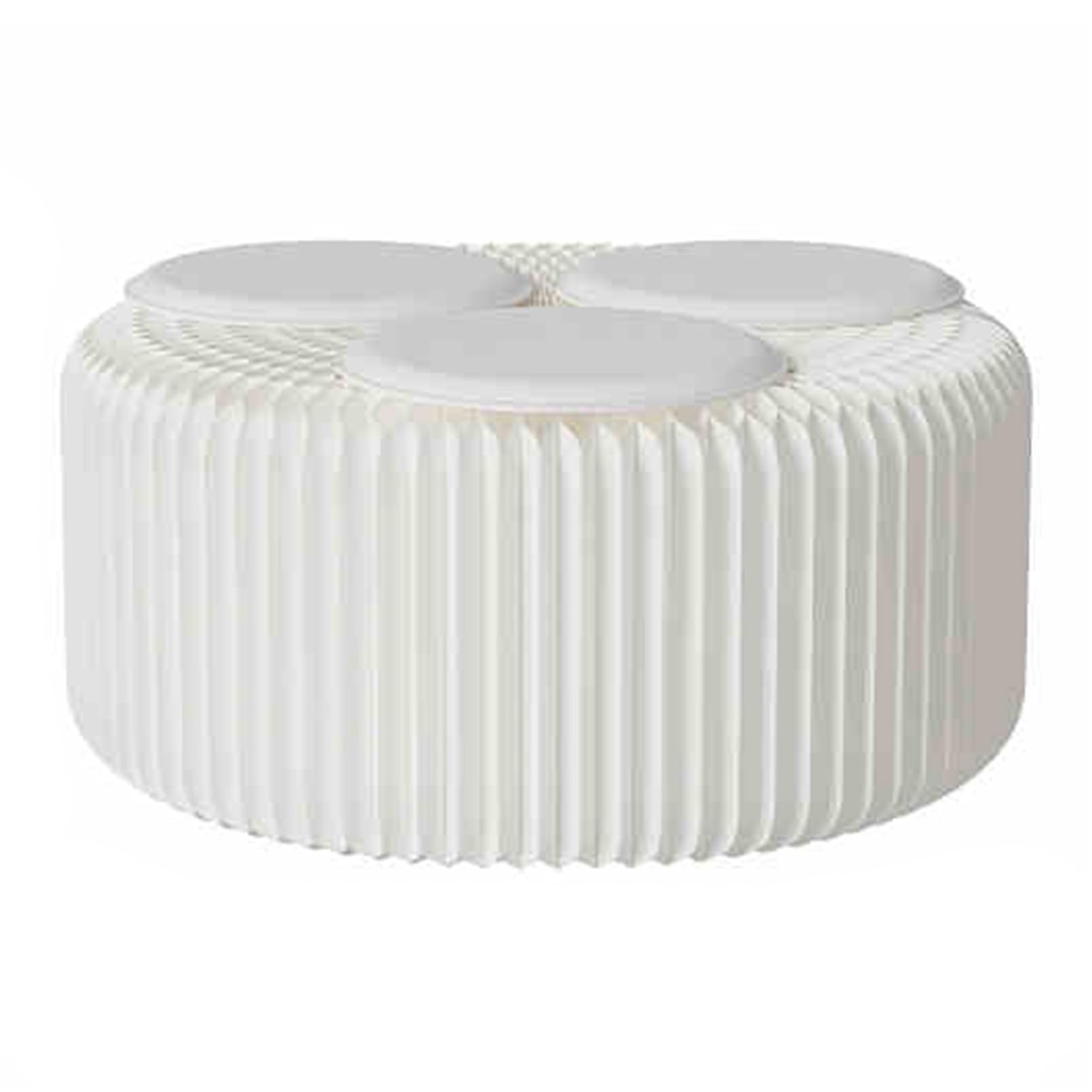 Table basse en papier pliant gain de place pour un salon moderne