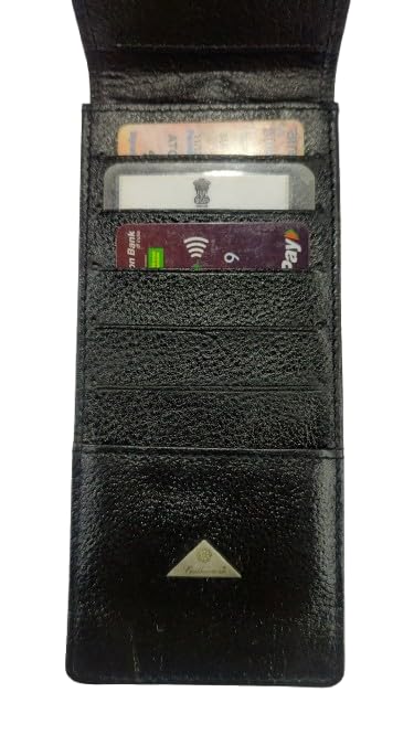 Image of Leatherman Unisex Genuine Leather Spectacle Case - Black | Modern Eyeglass & Sunglass Case | Card Slots, Phone Storage & Utility Pockets