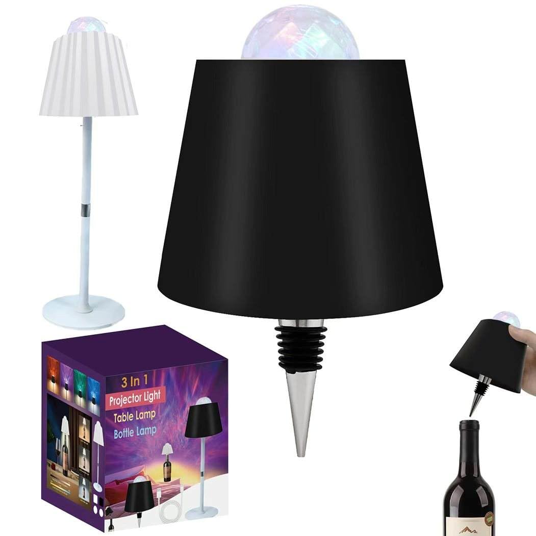 BIYALI 3-in-1 Projector Bottle Lamp || USB Rechargeable Table Lamp with Colorful Crystal Projection || DIY Wine Bottle Light, Decorative Night Lamp for Bedroom, Living Room & Home Décor (Pcs-1,Multi)-image-13