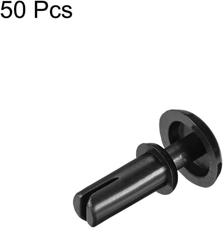 uxcell Push Clip Rivet 3mm x 6.6mm PCB Circuit Panel Nylon Fastener Black 50 Pcs