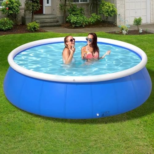 Inflatable Swimming Pool 305x76cm, Butterfly Shape Inflatable Coil Mesh for Adults & Kids,Portable Large Outdoor Family Pool, PVC Easy Setup & Drain, Foldable for Storage (120.07*29.92inch / 305*76cm)