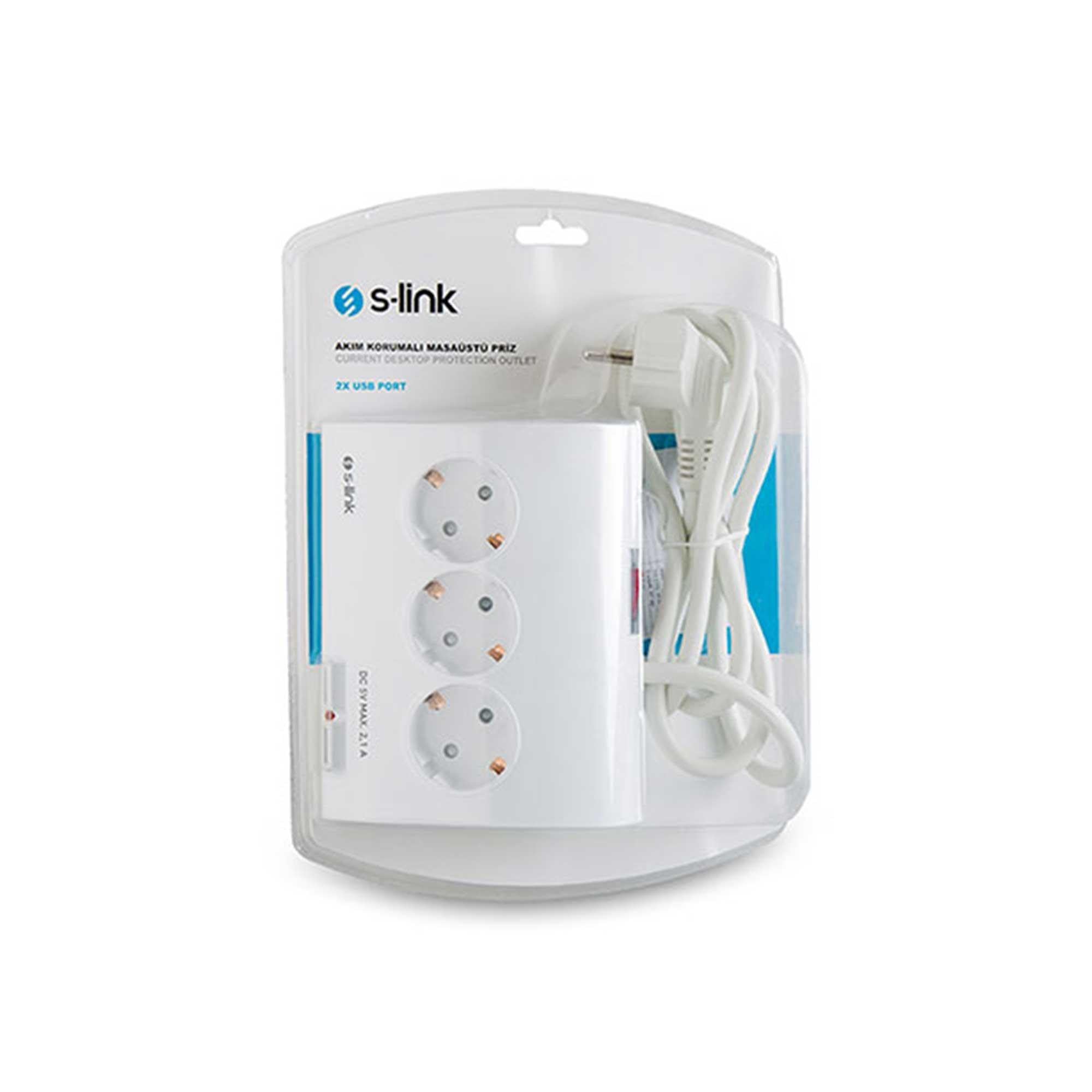 S-Link SPG9-5-15 Spine di gruppo desktop a cinque tipi con protezione corrente e 2 prese di ricarica USB 2.1A