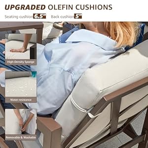 NATURAL EXPRESSIONS Patio Furniture Sets, 4 Pieces Outdoor Furniture Modern Metal Patio Sectional Sofa Conversation Set,2 Motion Rocking Chairs,6.5" Olefin Cushions for Yard,Porch,Poolside NATURAL EXPRESSIONS Patio Furniture Sets 4 Pieces Outdoor Furniture Modern Metal Patio Sectional Sofa Conversation Set2 Motion Rocking Chairs65 Olefin Cushions for YardPorchPoolside