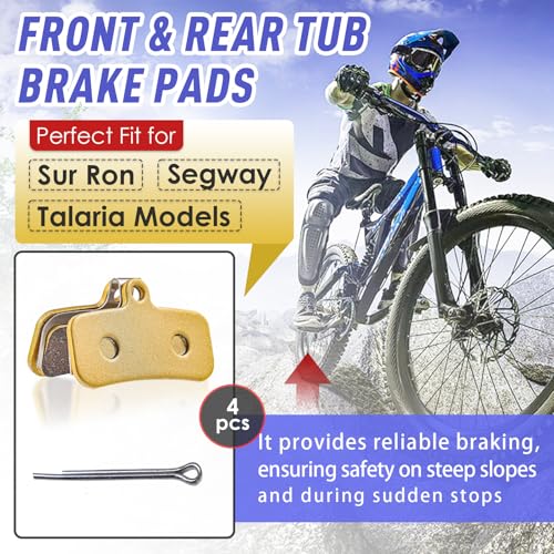 Image of 4 Packs Replacement Genuine Front and Rear Basin Brake Pads for Sur Ron Light Bee X /S, Talaria Sting MX3 R /MX4 and Segway X160 /X260, Electric Off-Road Bike Replacements