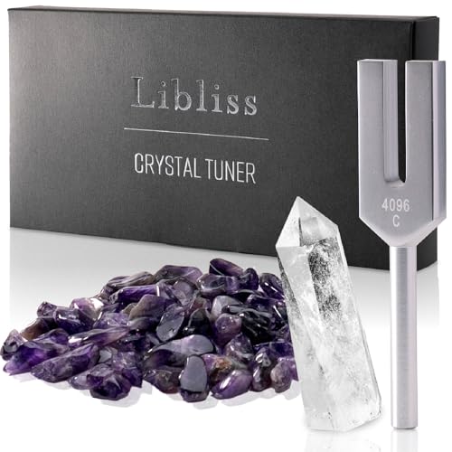 【anemone10月号掲載】音叉 クリスタルチューナー 4096hz 5点セット (アメジスト)