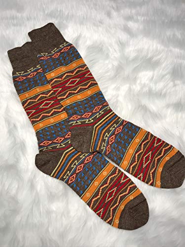 WARRIOR ALPACA SOCKS - Alpaca Wool Dress Socks, Designer Series - Desert Design4