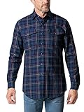 bequemer Comfort Fit Walbusch Herren Hemd Hemdjacke Küstenwind kariert Karo Dunkelblau 41-42 - Langarm