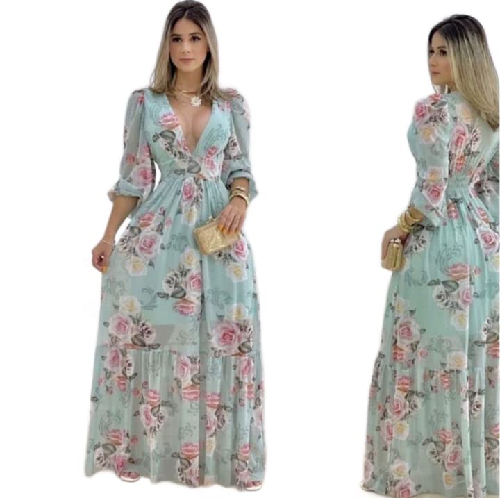 Vestido Longo Para Festa e Casamento (Verde (38/46)) | Amazon.com.br