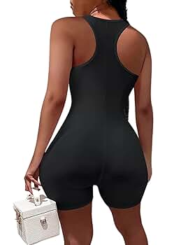 Amazon.com: BYDIVA Racerback Top Short Bodycon Jumpsuit One