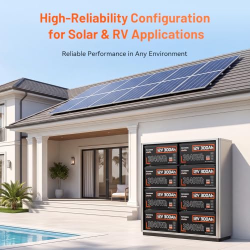 Image of HumsiENK 12V 300Ah (314Ah) LiFePO4 Battery, 3840Wh Deep Cycle Lithium Iron Phosphate Battery, 6000+ Cycles Built-in 200A BMS, Support Series Connection for RV Solar Off-Grid System
