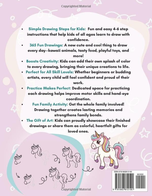 How To Draw Anything For Kids 365 Days of Drawing Cute Stuff, Easy Step-By-Step Drawings Of Kawaii Animals, Food, Toys, Amazing Things, And ... Every Day Of The Year, Family Activity Gift image 3
