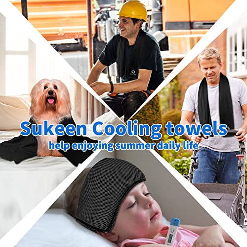 Image of KUEN [4 Pack] Cooling Towel (40 inchx12 inch), Ice Towel, Soft Breathable Chilly Towel, Microfiber Towel for Yoga, Sport, Running, Gym, Workout,Camping, Fitness, Workout & More Activities