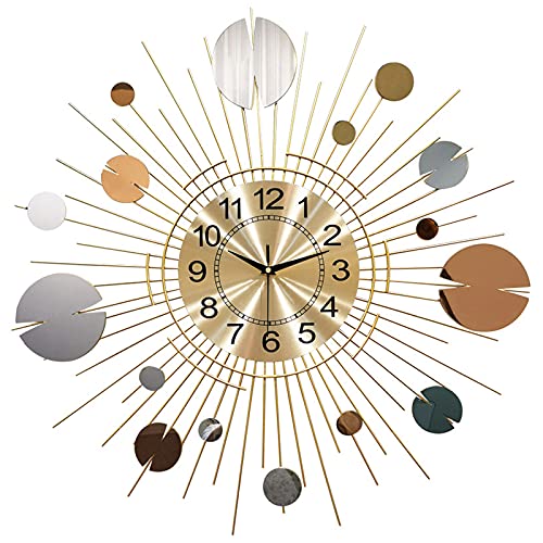 Horloges murales décoratives 3D en métal 27,5 pouces quartz sans tic-tac