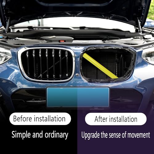 Image of V Brace Grille Inserts Stripes Trim fit for BMW V Brace Grill Stripes Front Grill Insert Trims Compatible with BMW E60 F52 V Brace Stripes Cover V Brace Wrap Covers -Yellow