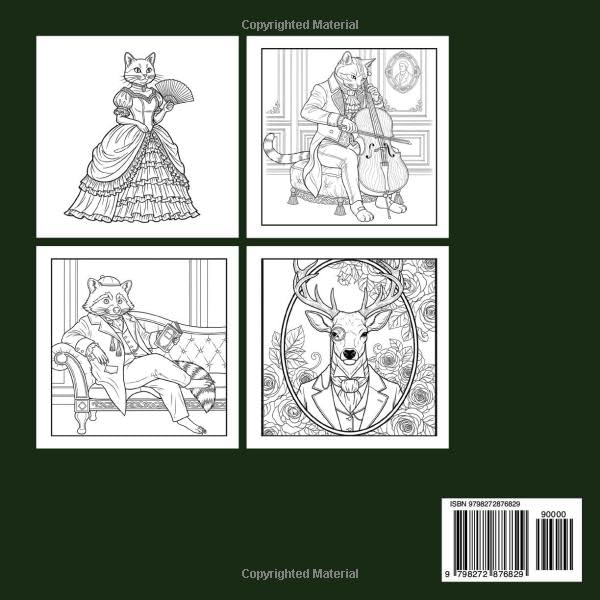 The Aristocratic Animals: A Victorian Coloring Book for Adults,Elegant Animal Portraits and Vintage Victorian Scenes to Color, Perfect for Relaxation, Creativity, and Unique Gift Giving. image 3
