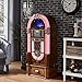Arkrocket Full Size Jukebox Vinyl Record Player Bluetooth USB SD CD Player Radio Retro Turntable Classic Jukebox (Taurus II + Stand - Oak)
