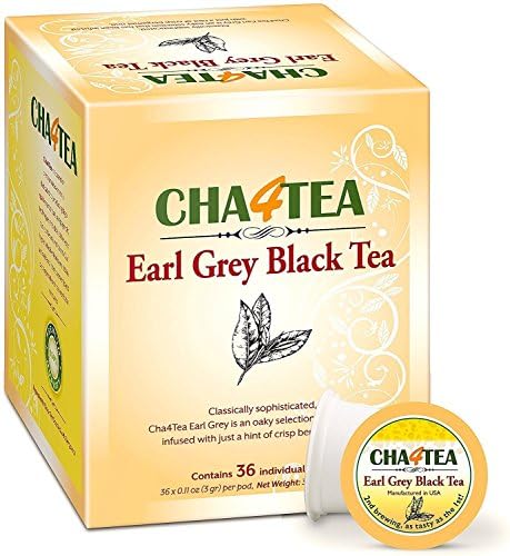 Cha4TEA 36-Count Earl Grey Tea Pods for Keurig K-Cup Brewers