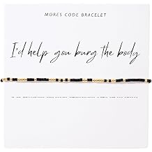 Id Help You Bury The Body Handwoven Morse Code Multicolor Fashion Beaded Stretch Bracelet with Card Womens Friendship Jewelry Birthday Gift