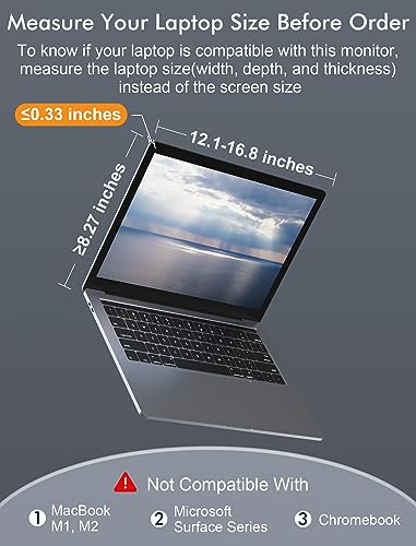 Fopo 13.3" Triple Laptop Screen Extender Fhd 1080P Ips Triple Portable Monitor For 14"-17.3" Laptop, Triple Screen For Dual Screen Display, With Hdmi/Usb-C -S16 #TOP4