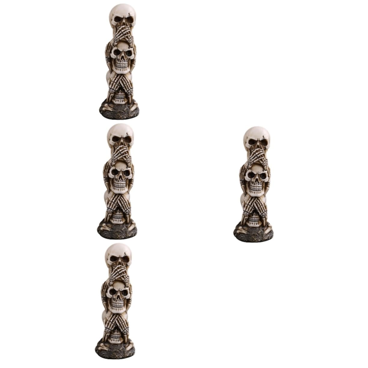 Cráneo pequeño PRETYZOOM en set de 4 piezas para decoración de Halloween