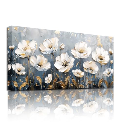 Peinture murale florale pour habiller un mur vide avec cadre inclus