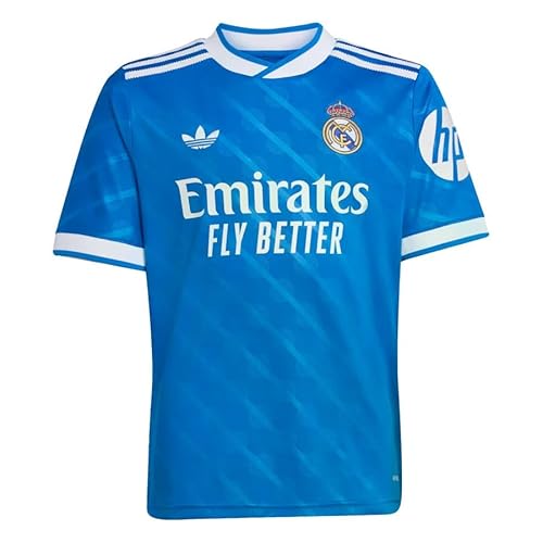 adidas Real Madrid 25/26 Third Jersey Kids (US, Alpha, Large, Regular, Blue Bird)