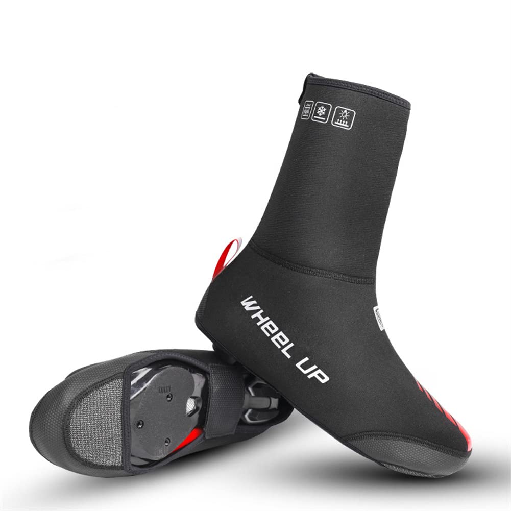 Deportes Al Aire Libre Ciclismo Cubiertas De Zapatos De Bicicleta, Bicicleta De Carretera De Invierno Overshoes Thermal Warm Shoes Funda, para Hombres Y Mujeres,Rojo,XL