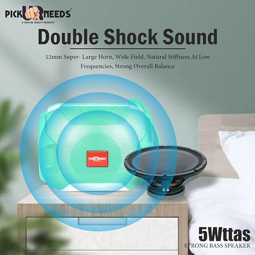 Image of Pick Ur Needs Wireless Mega Bass Portable Bluetooth Speaker | Water Proof | Splash Proof | Premium Speaker Compatible with All Mobile Phone (Green)
