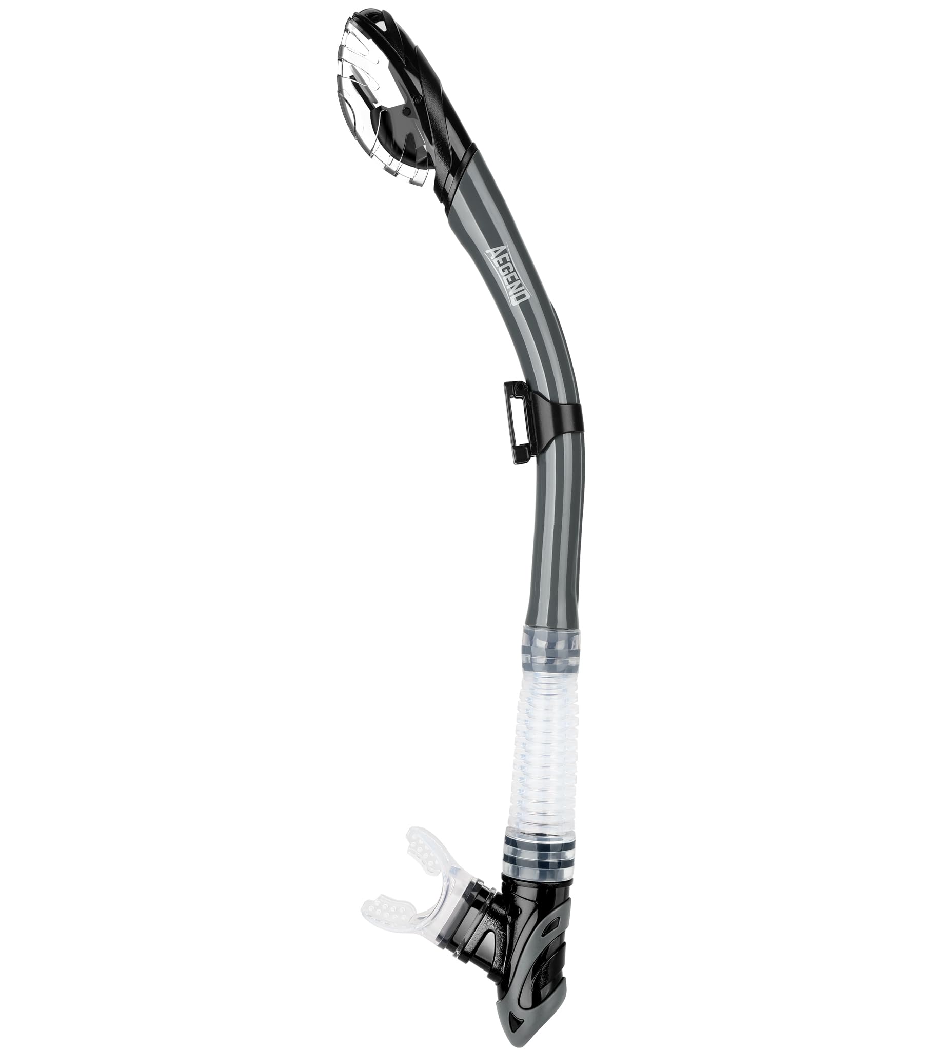 AegendDry Snorkel, Dive Mask Easy-Breath Free Diving Snorkel for Snorkeling Scuba Diving Freediving Swimming, with Top Dry Valve and Food-Grade Silicone Mouthpiece