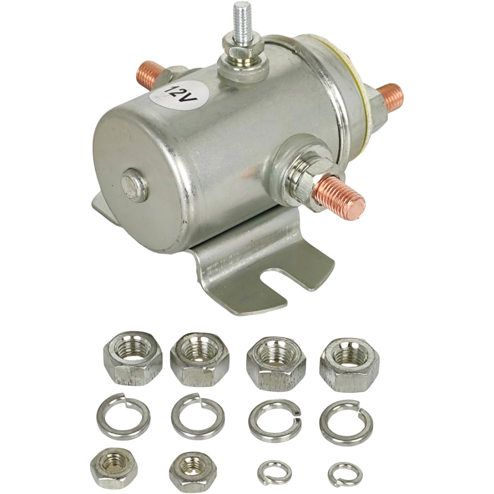 XYZIL Interruttore relè solenoide a 5 terminali 12 V 440003 440110 24401-01 compatibile con Prestolite Ramsey Winch Golf Cart Motor Continuous SPDT SBD4201D 15-301 15-338 Compatibile con Warn