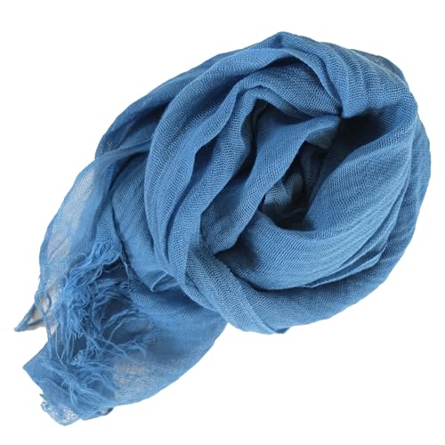 [黒革 KUROKAWA 黒革] 徳島の匠 藍染 本藍染 無地 ガーゼストール 3カラー 阿波藍 タデ藍 すくも 本藍染め すくも藍 japan blue 天然藍 本藍染製品 (ターコイズブルー)