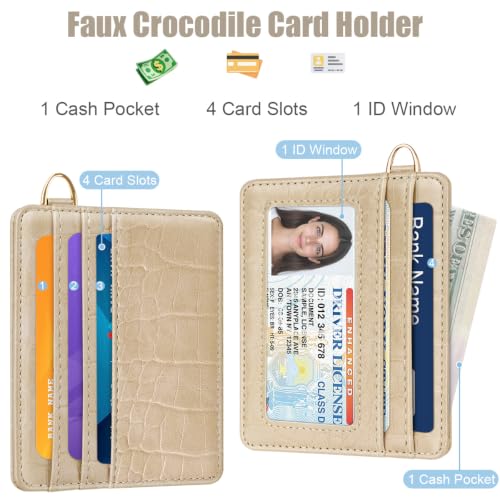 Image of Slim Credit Card Holder Crocodile Wallet Women Thin Wallets