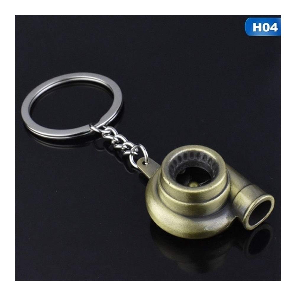 LYL Store Keychain Real Whistle Sound Turbo Keychain Sleeve Bearing Spinning Auto Part Model Turbine Turbocharger Key Chain Ring Keyfob Keyring Decorations (Color : H04)
