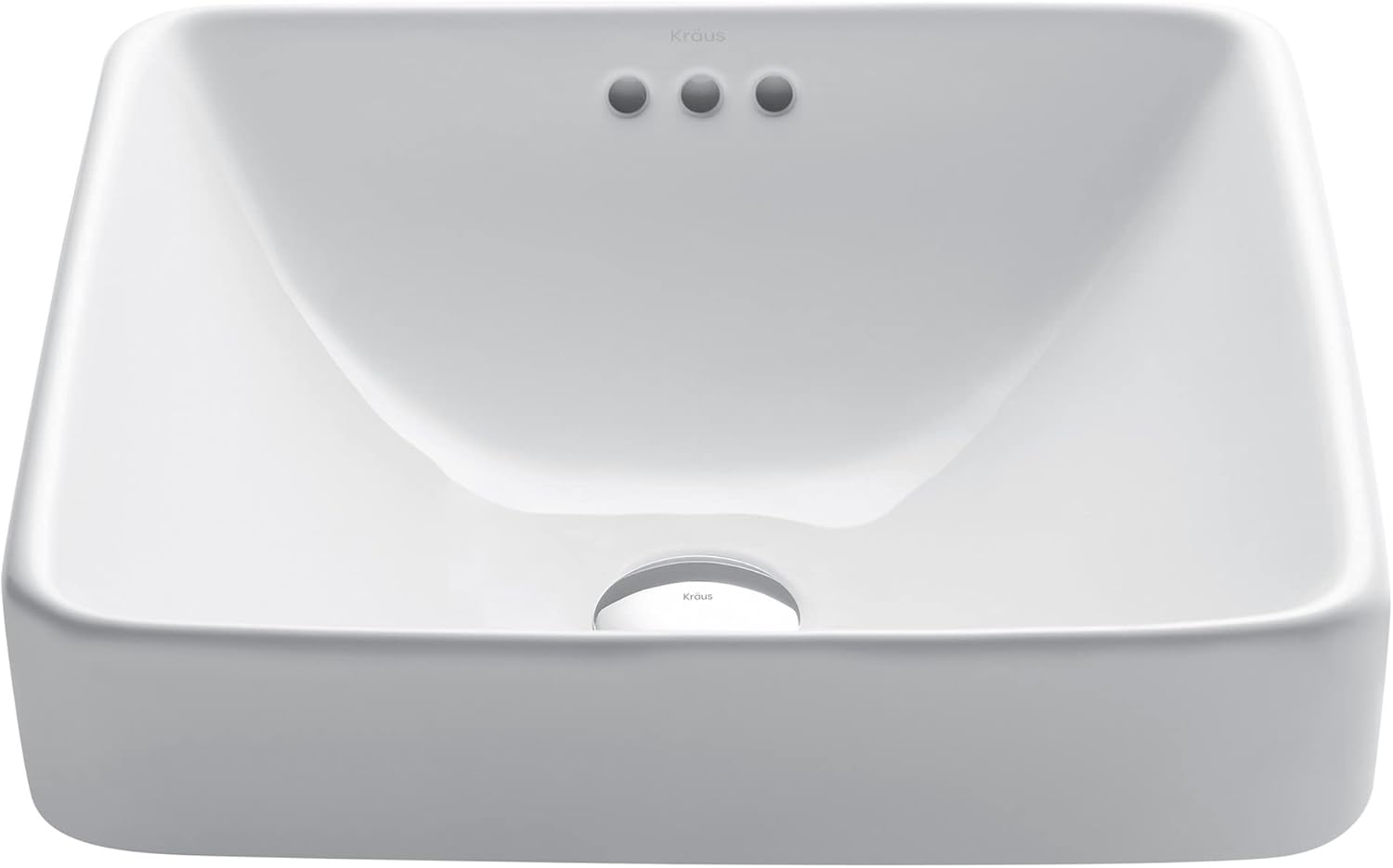 Kraus KCR281 Modern Elavo Ceramic Square SemiRecessed Bathroom Sink