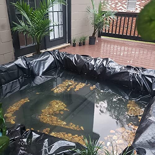 Ypinkz Garden Pond Liner 8Mil Black Fish Pond Lining For Waterfall,Water Features,Hdpe Flexible Durable Pond Liners,Leak Proof Pond Skins Impermeable Film (Size : 4X12M/13X39Ft) #TOP6
