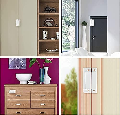 TOWODE Wired Magnetic Surface-Mounted Door Window Contact Reed Switch Personal Gap Alarm, Cabinet Strip Light Switch NC DIY Kit, Pack of 10 with 40 Screws