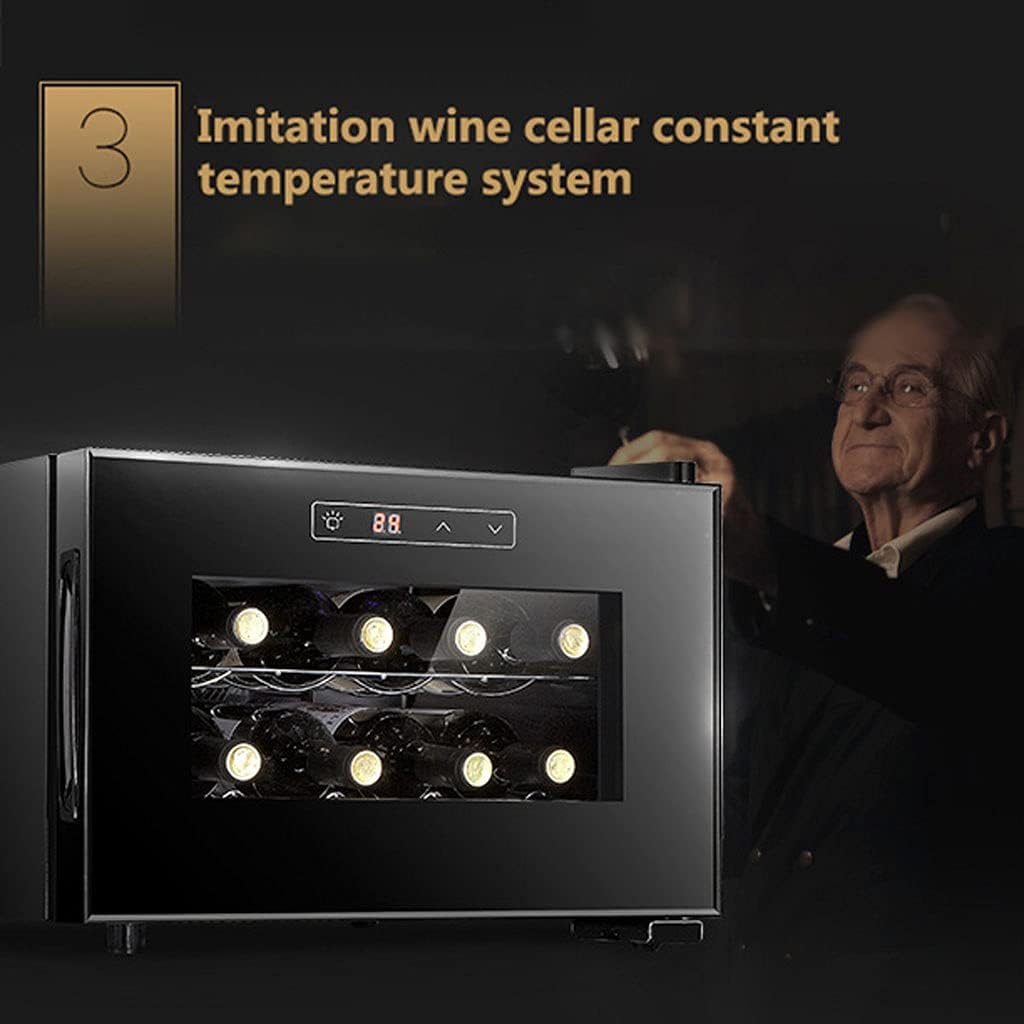 8 Bottles Freestanding Wine Cellars Constant Temperature Wine Cellar/23L Wine Cabinet with Shelves and LED Lighting 11~18°C Multiple Styles (Without Transformer B)