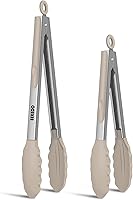 Vista 20 de Pinzas de cocina, pinzas de silicona de acero inoxidable para cocinar a 600ºF de alta resistencia al calor, pinzas de bloqueo para barbacoa, juego