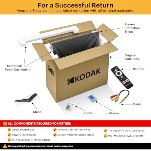 Image of Kodak 108 cm (43 inches) Matrix 2025 Edition Ultra HD (4K) QLED Android Google TV 43ST5005 (Black)