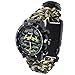 Outdoor-Uhren Multifunktion Tarnung Sportuhr Kompass Thermometer Armbanduhren für Herren Nylonband, Grün
