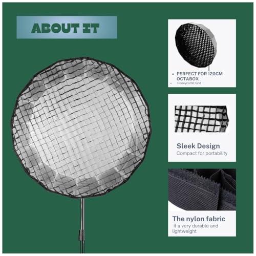 Image of PHOTOMAX Photographic Honeycomb Grid for Octagon Softbox Umbrella Flash Diffuser - Studio Lighting Accessory (120 CM Gird)