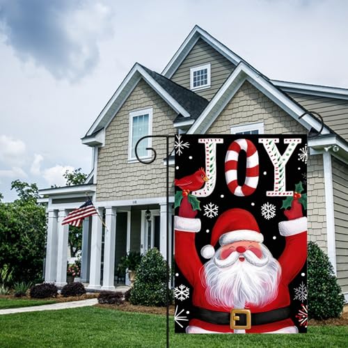 Image of BlissYard Christmas Santa Claus Garden Flag 12x18 Inch Polyester