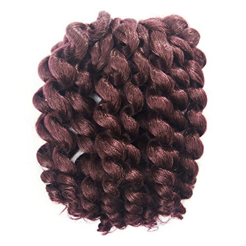 3 Packs 2X Ringlet Wand Curl Jamaican Bounce 8 inch Synthetic Crochet Hair Extensions Havana Mambo Twist Braiding Hair 20 Roots (#99J)